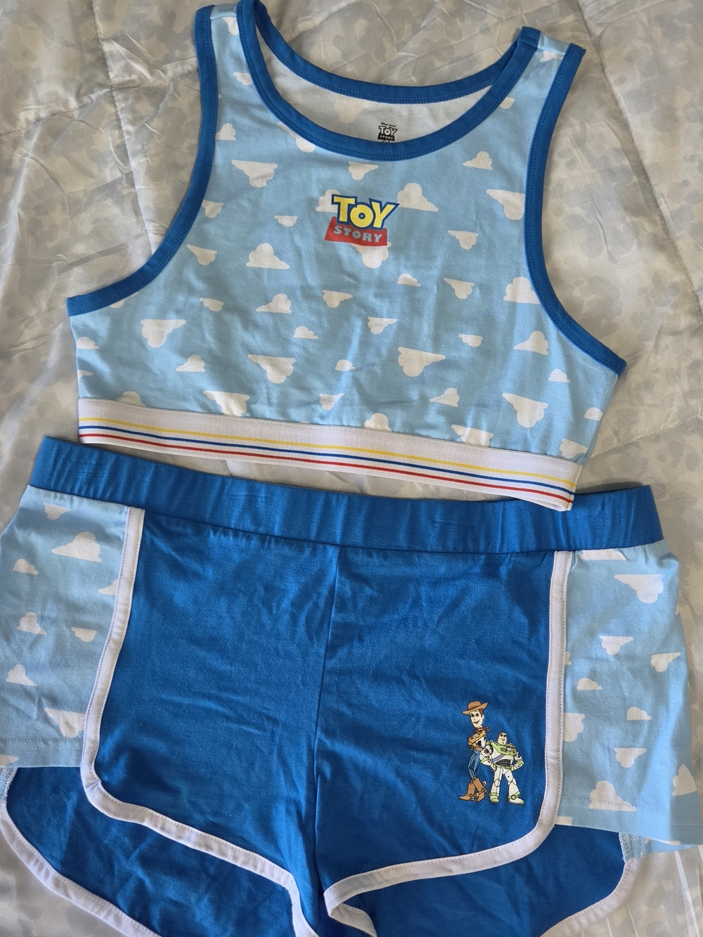 Toy Story Blue Cloud Crop Tank & Shorts Set
